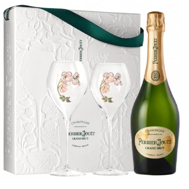 Champagne PERRIER-JOUËT ~ Grand Brut ~ Bouteille + 2 flûtes