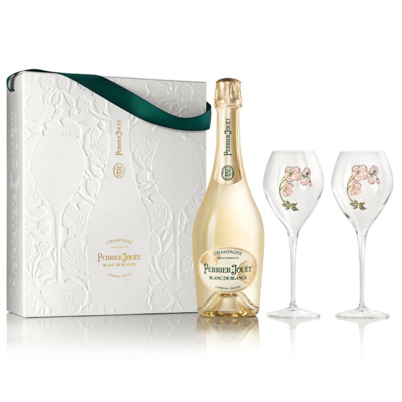 Champagne PERRIER-JOUËT ~ Blanc De Blancs ~ Bouteille 75cl avec 2 flûtes en coffret