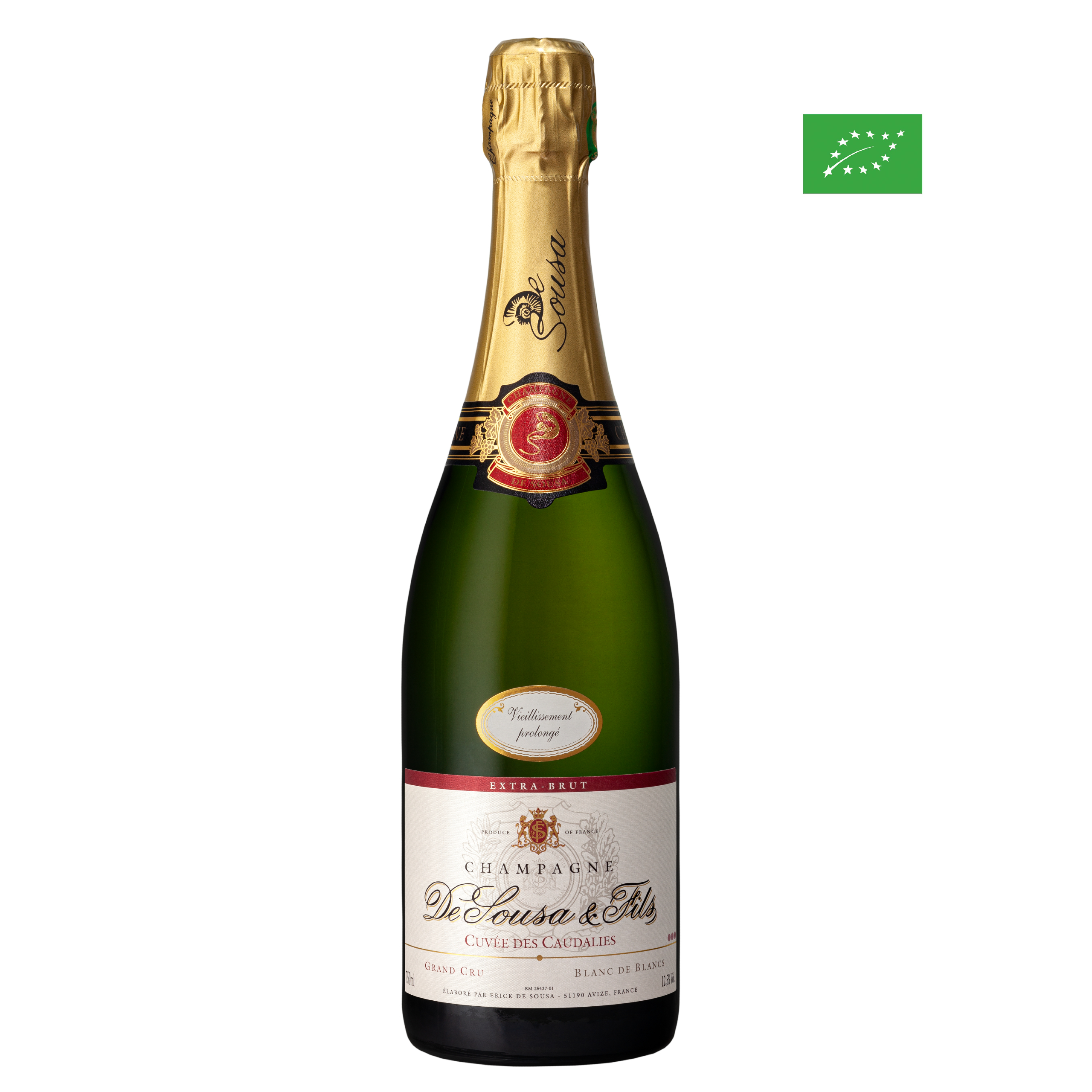 Champagne DE SOUSA & Fils ~ Caudalies Blanc de Blancs Extra-Brut BIO ~ Bouteille