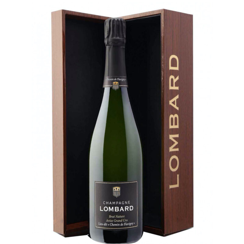 Champagne LOMBARD ~ Cuvée Brut Nature Avize Grand Cru Blanc De Blancs "Chemin de Flavigny" ~ Bouteille 75cl avec coffret