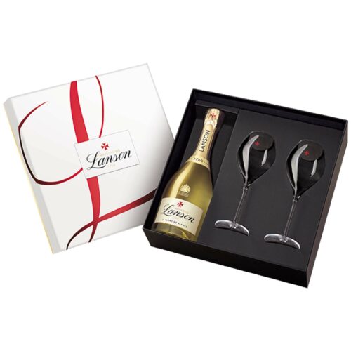 Champagne LANSON ~ Blanc De Blancs ~ Bouteille 75cl avec 2 flûtes en coffret