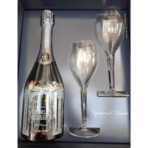 Champagne CHARLES HEIDSIECK ~ Brut Réserve Collector 200 ans ~ Bouteille + 2 flûtes