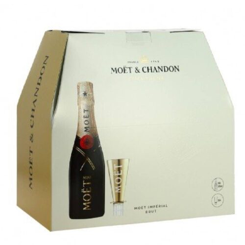Champagne MOET & CHANDON ~ Brut Impérial ~ 6 x 1/4 bouteilles + 6 mini-flûtes