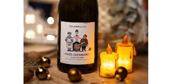 Cuvée Blanc de Noirs Champagne Pinot Chevauchet, l'hôte parfait à déguster avec votre dinde farcie à Noël !