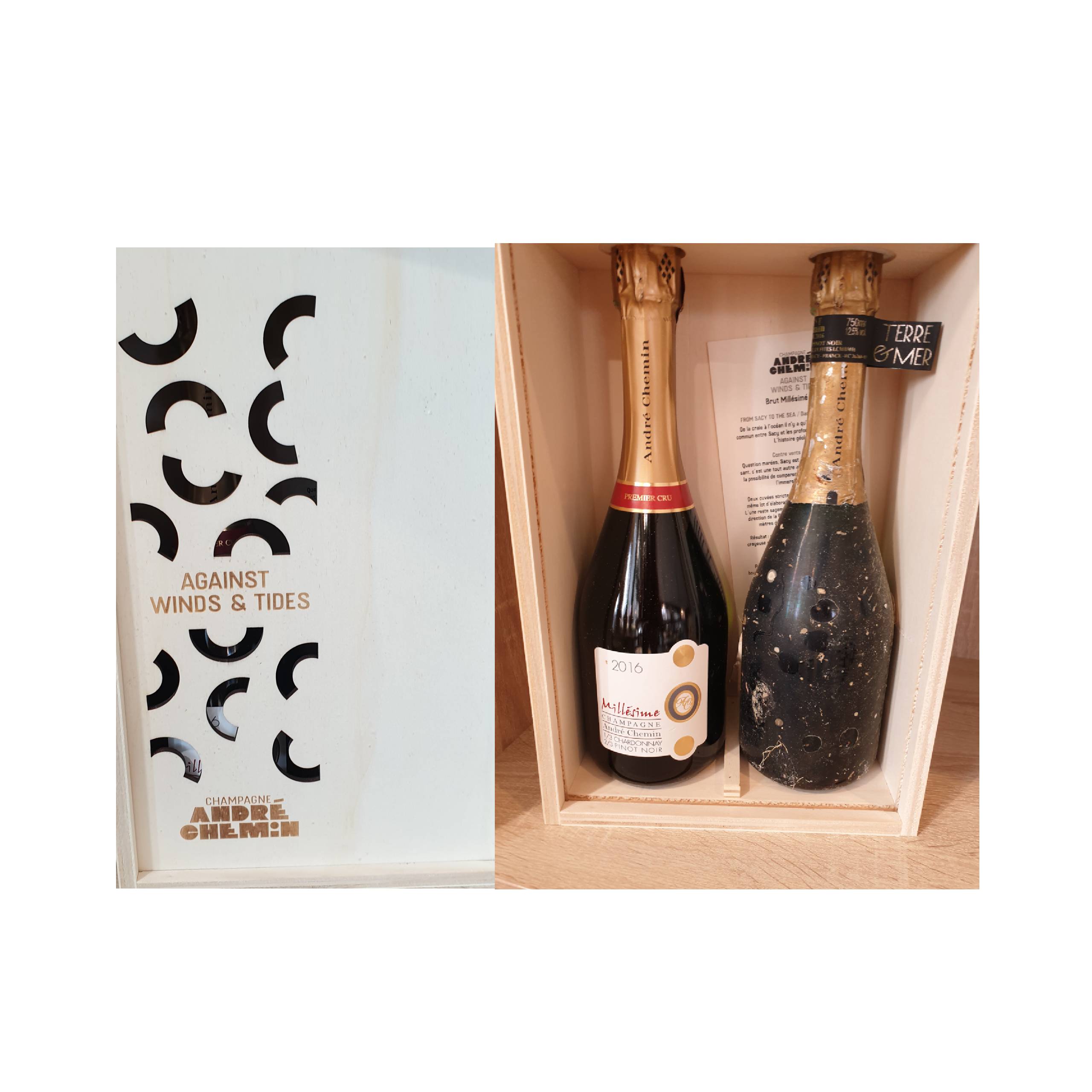 Champagne ANDRE CHEMIN ~ Entre Terre & Mer Millésime 2015 ~ 2 Bouteilles